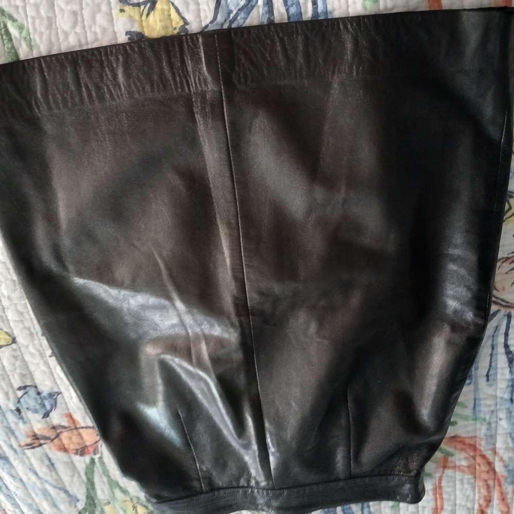 Women's Black Leather Skirt  Size 38